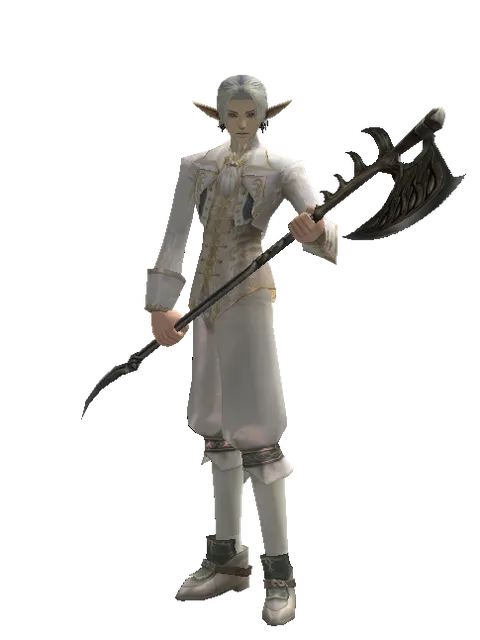 Heavy Doom Axe on a male Elf, front view