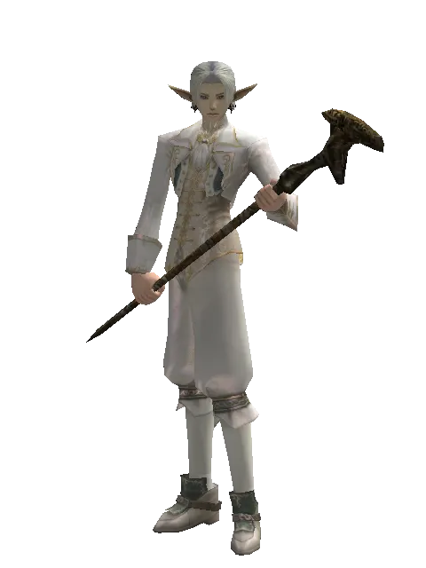 Improved Mage Staff on a male Elf, front view