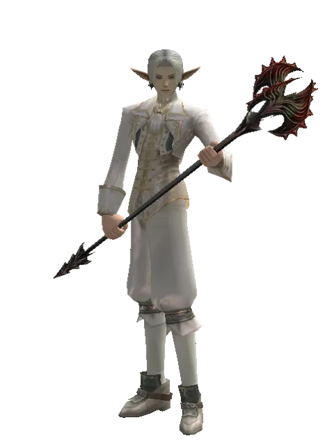Inferno Staff on a male Elf, front view