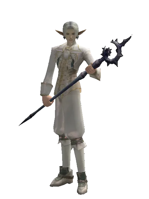 Mystic Staff on a male Elf, front view