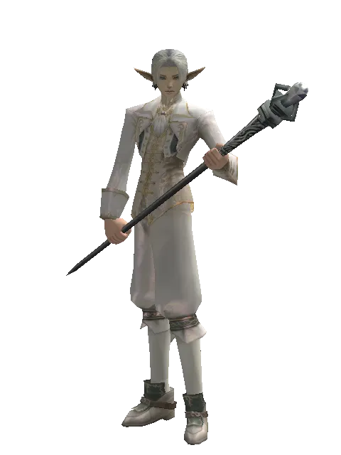 Paradia Staff on a male Elf, front view