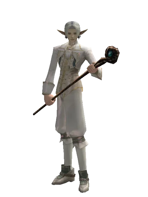 Sprite's Staff on a male Elf, front view
