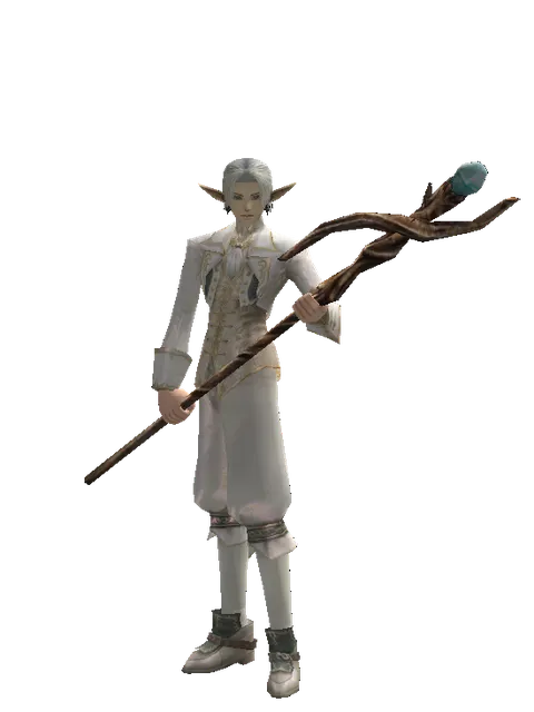Staff of Mana on a male Elf, front view