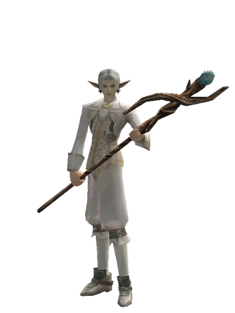 Traveler's Staff on a male Elf, front view