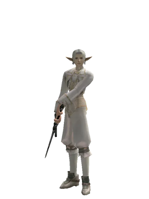 Claymore on a male Elf, front view