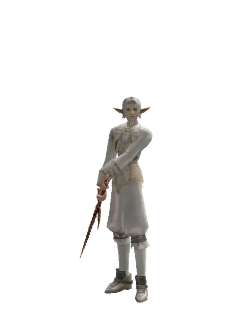 Flamberge on a male Elf, front view