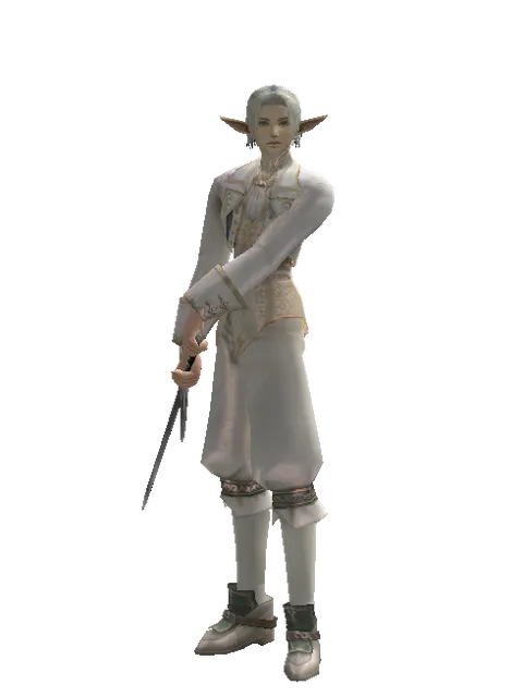 Old Knight's Sword on a male Elf, front view