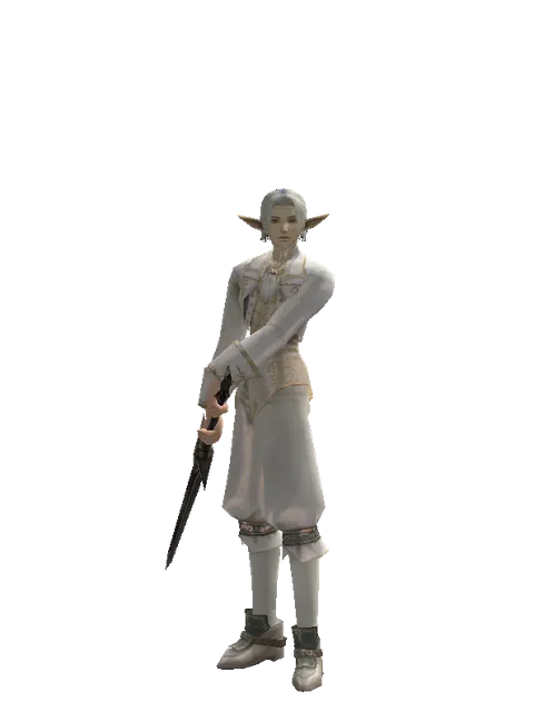 Steel Sword on a male Elf, front view