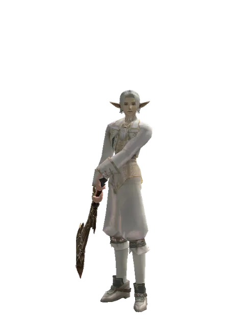 Sword of Ipos on a male Elf, front view