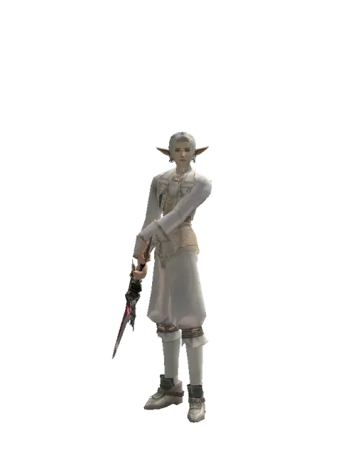 Vesper 2h Sword on a male Elf, front view