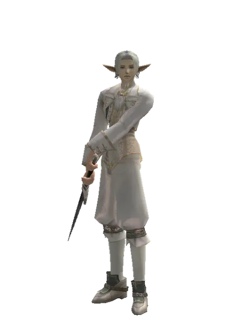 Zweihander on a male Elf, front view
