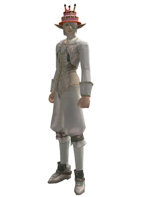 Birthday Hat on a male Elf, front view