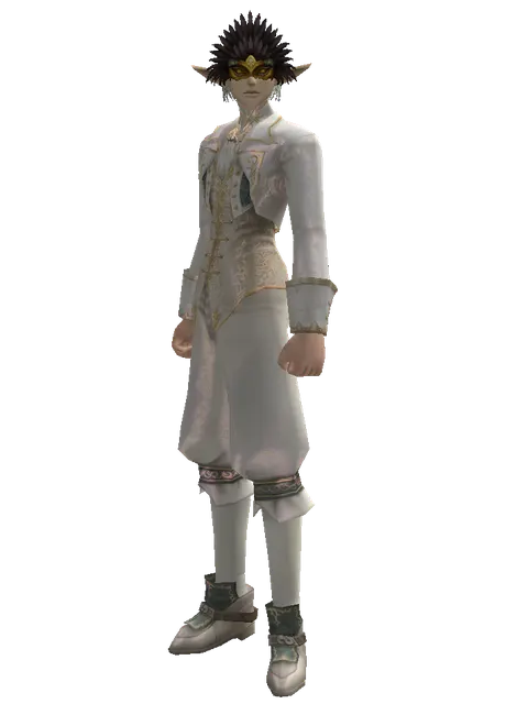 Black Feather Mask on a male Elf, front view
