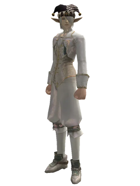 Black Jester Hat (?) on a male Elf, front view