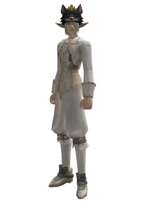 Feline King Hat on a male Elf, front view