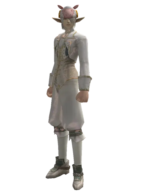 White Sheep Hat on a male Elf, front view