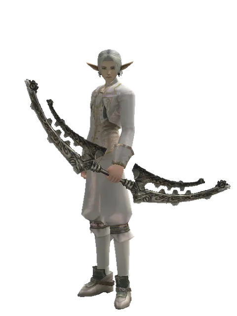 Bow of Peril on a male Elf, front view