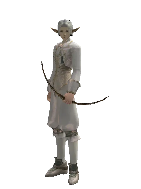 Crescent Moon Bow on a male Elf, front view