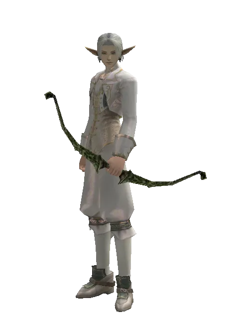 Hunting Bow on a male Elf, front view