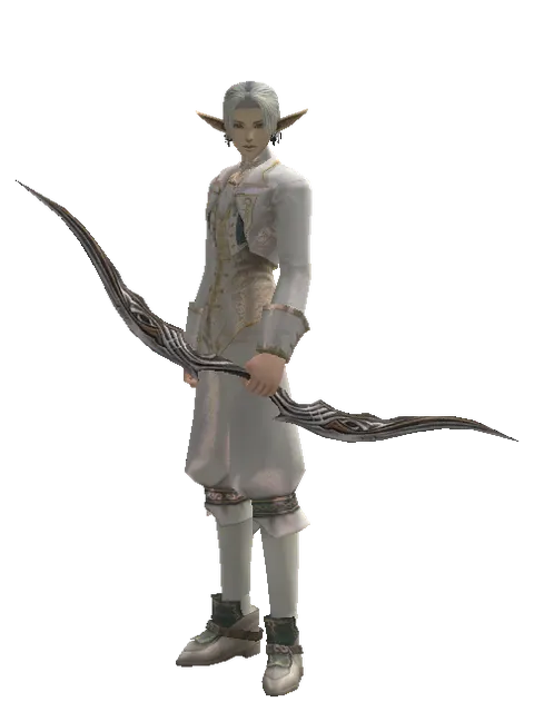 Long Bow on a male Elf, front view