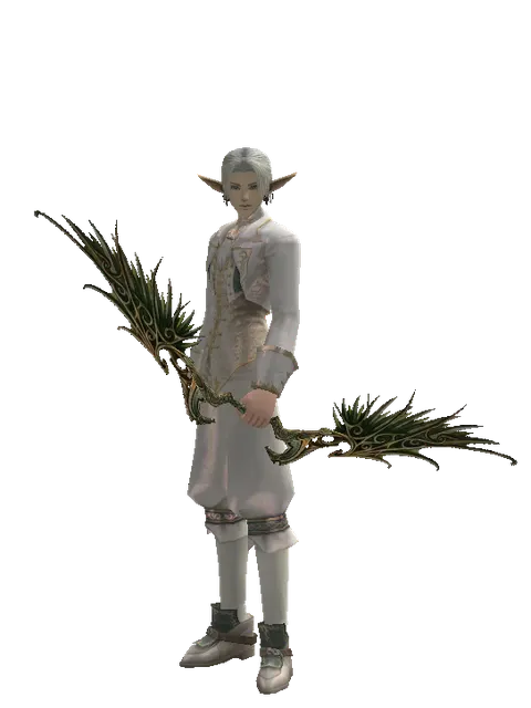 Noble Elven Bow on a male Elf, front view