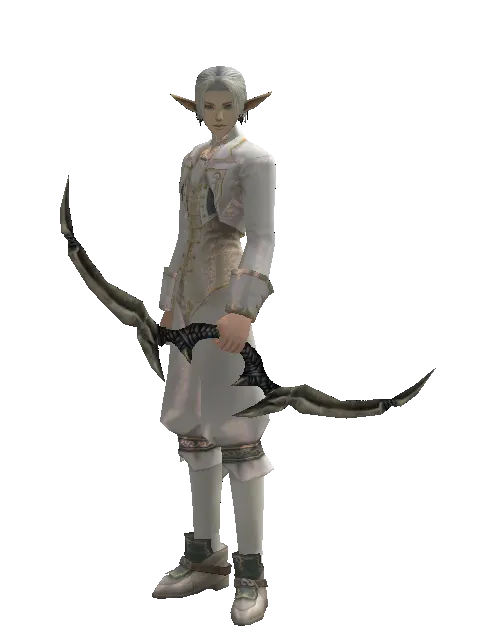 Traveler's Long Bow on a male Elf, front view