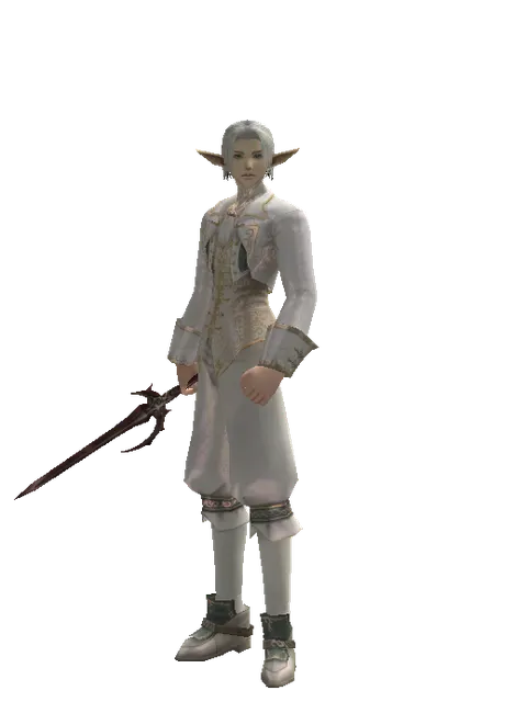Shilen Knife on a male Elf, front view