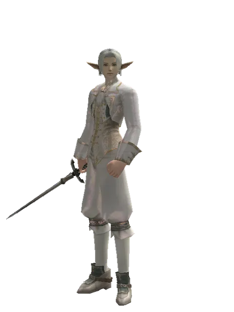 Wolverine Needle on a male Elf, front view