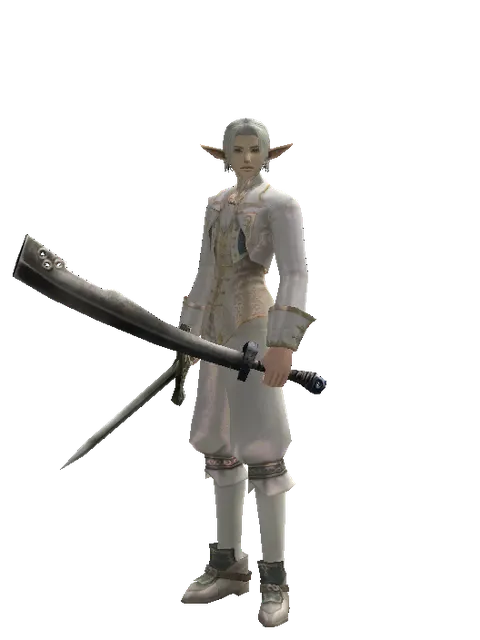 Artisan's Sword*Crimson Sword on a male Elf, front view