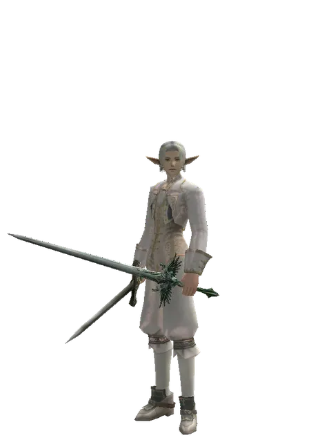 Artisan's Sword*Elven Long Sword on a male Elf, front view