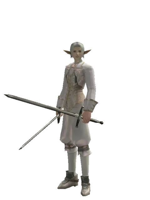 Bastard Sword*Bastard Sword on a male Elf, front view