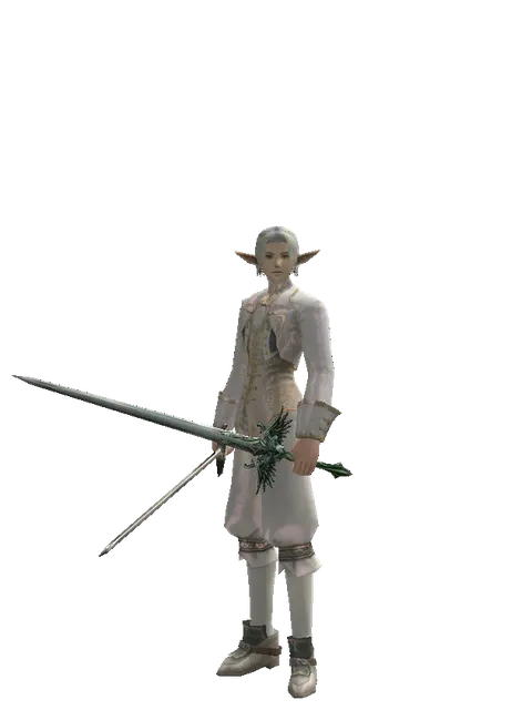 Bastard Sword*Elven Long Sword on a male Elf, front view