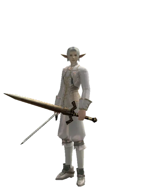 Bastard Sword*Spinebone Sword on a male Elf, front view