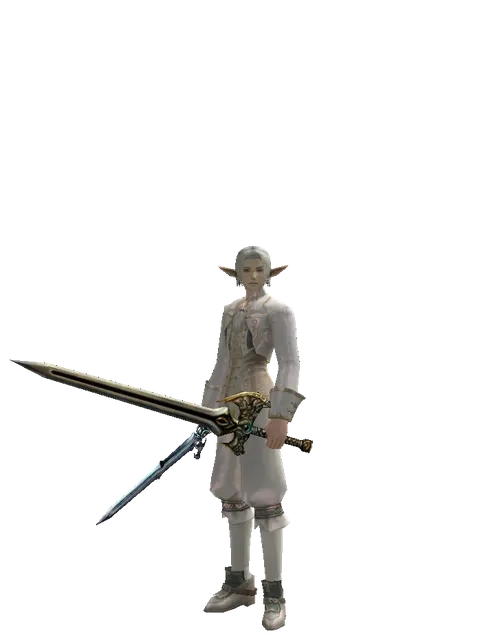 Caliburs*Sword of Delusion on a male Elf, front view