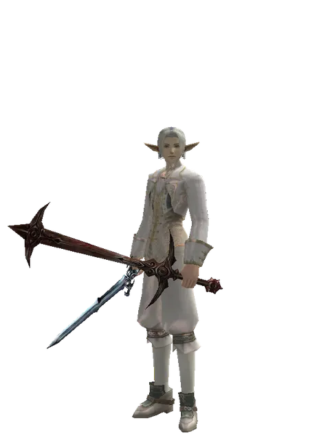 Caliburs*Sword of Nightmare on a male Elf, front view