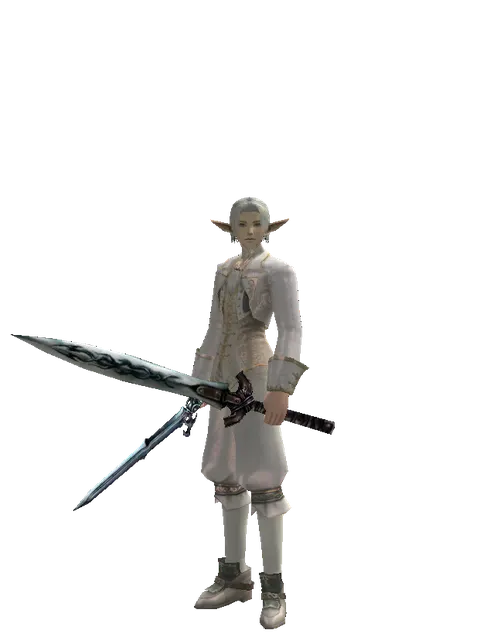 Caliburs*Tsurugi on a male Elf, front view
