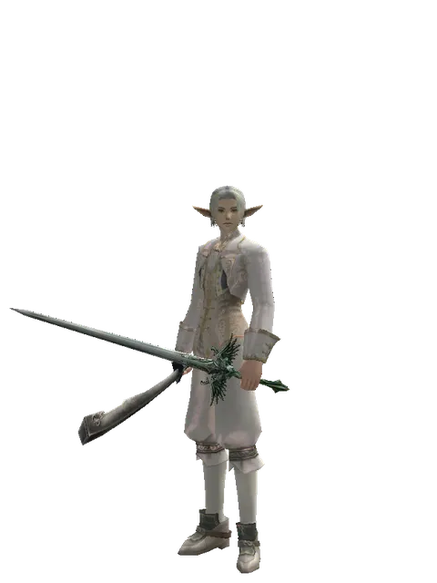 Crimson Sword*Elven Long Sword on a male Elf, front view