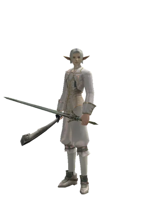 Crimson Sword*Elven Sword on a male Elf, front view