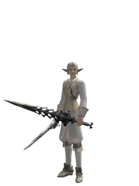 Damascus * Tallum Blade on a male Elf, front view
