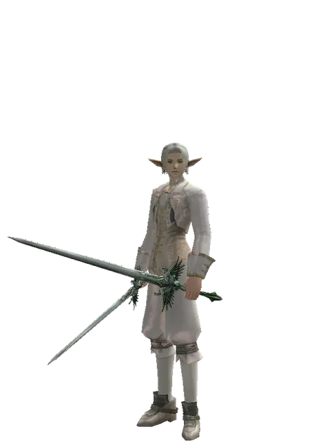Elven Long Sword*Elven Long Sword on a male Elf, front view