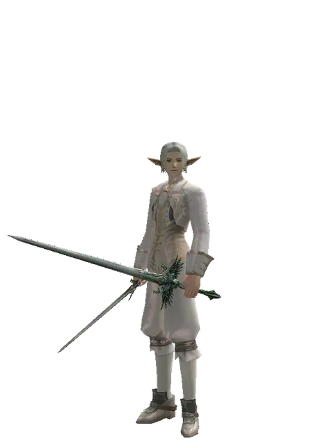 Elven Sword*Elven Long Sword on a male Elf, front view