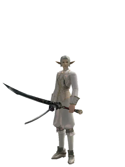 Katana*Samurai Long Sword on a male Elf, front view