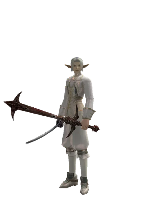 Katana*Sword of Nightmare on a male Elf, front view