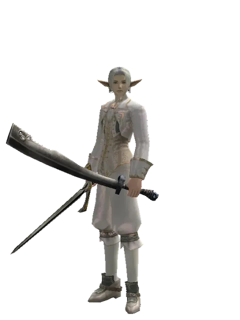 Knight's Sword*Crimson Sword on a male Elf, front view