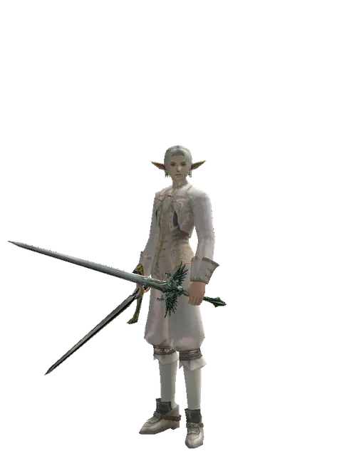 Knight's Sword*Elven Long Sword on a male Elf, front view