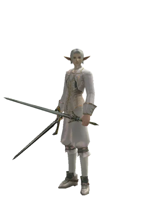 Knight's Sword*Elven Sword on a male Elf, front view