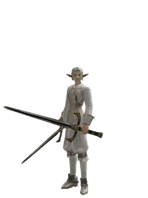 Knight's Sword*Knight's Sword on a male Elf, front view