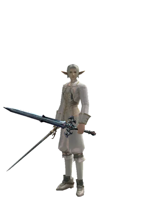 Raid Sword*Caliburs on a male Elf, front view