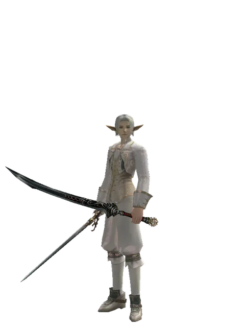 Raid Sword*Samurai Long Sword on a male Elf, front view