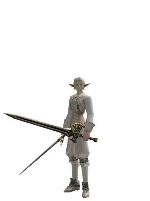 Raid Sword*Sword of Delusion on a male Elf, front view